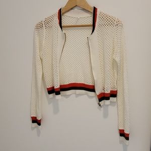 Fashion nova white fishnet jacket